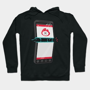 Smartphone cut in two - Digital drawing - Colour drawing Hoodie